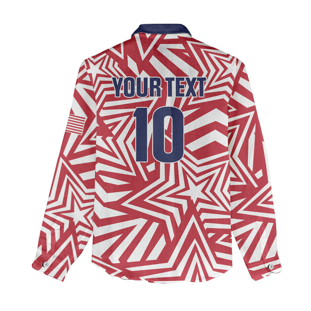 Custom Soccer 2026 USA Women Casual Shirt Red Star Stylized