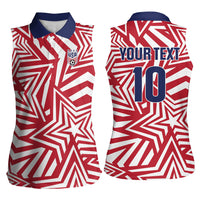 Custom Soccer 2026 USA Women Sleeveless Polo Shirt Red Star Stylized