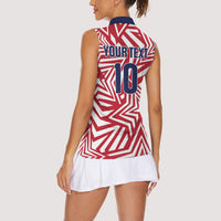 Custom Soccer 2026 USA Women Sleeveless Polo Shirt Red Star Stylized