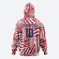 Custom Soccer 2026 USA Zip Hoodie Red Star Stylized