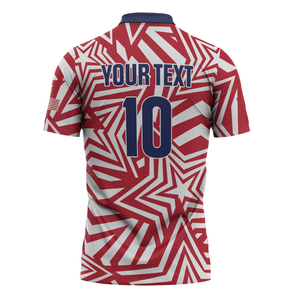 Custom Soccer 2026 USA Zipper Polo Shirt Red Star Stylized