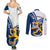 Finland Couples Matching Summer Maxi Dress and Long Sleeve Button Shirts Suomi Lion With Lily of the Valley - Wonder Print Shop