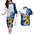 Personalised Finland Couples Matching Off The Shoulder Long Sleeve Dress and Hawaiian Shirt Suomi Lion With Lily of the Valley - Wonder Print Shop