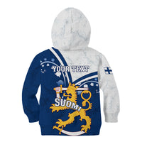 Personalised Finland Kid Hoodie Suomi Lion With Lily of the Valley - Wonder Print Shop