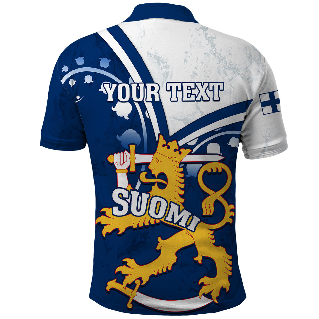 Personalised Finland Polo Shirt Suomi Lion With Lily of the Valley - Wonder Print Shop