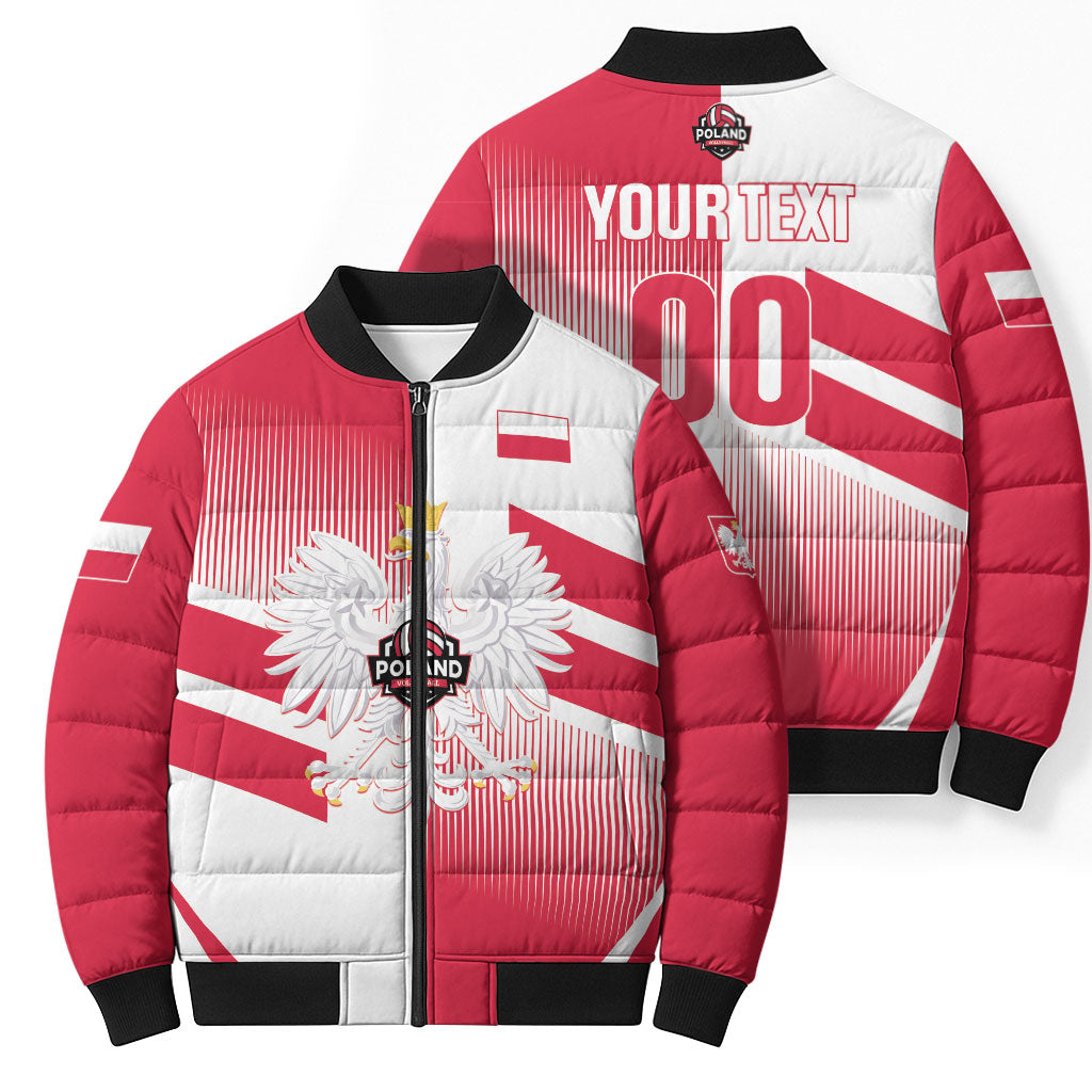 Custom Volleyball 2026 Poland 3rd Champions Bomber Puffer Jacket