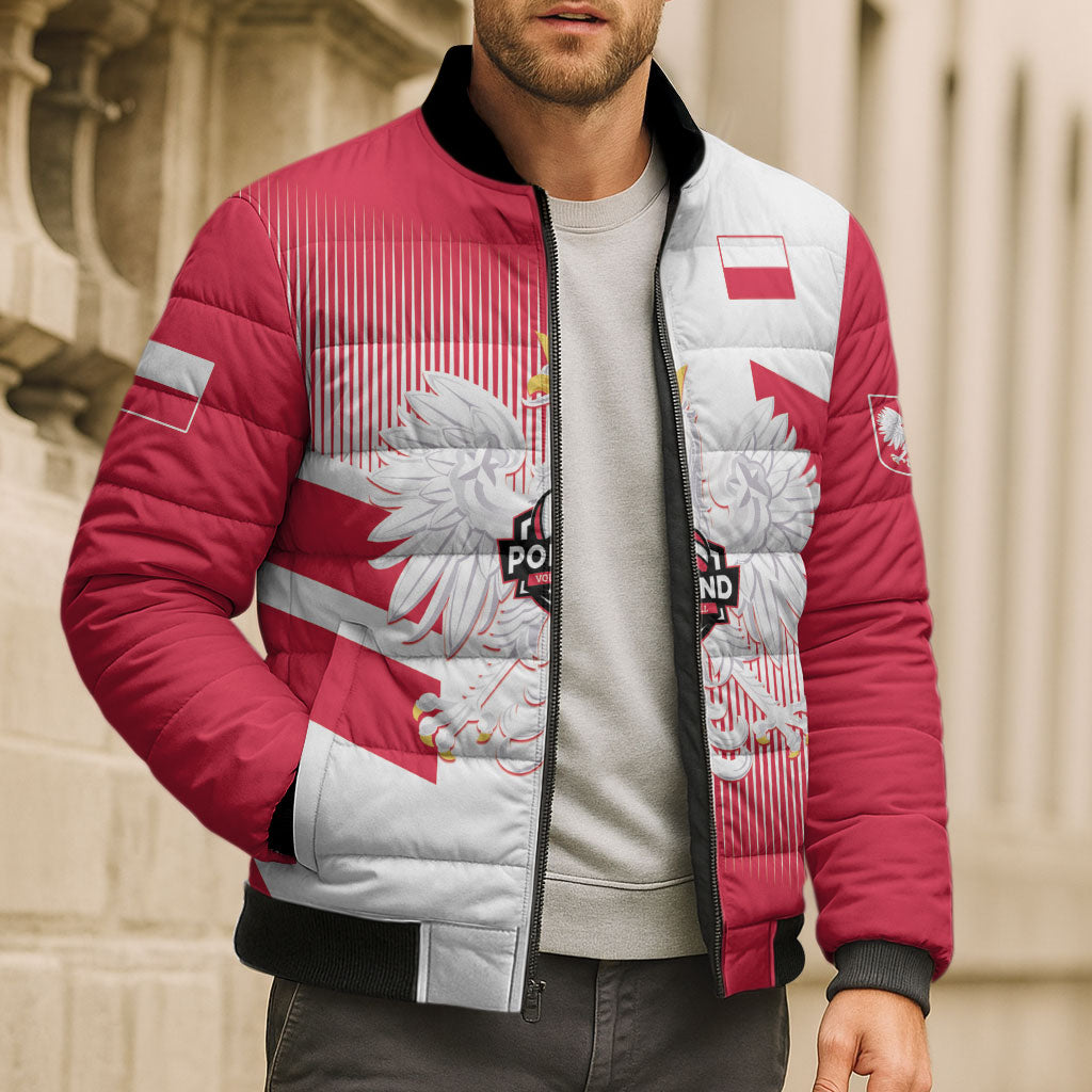 Custom Volleyball 2026 Poland 3rd Champions Bomber Puffer Jacket