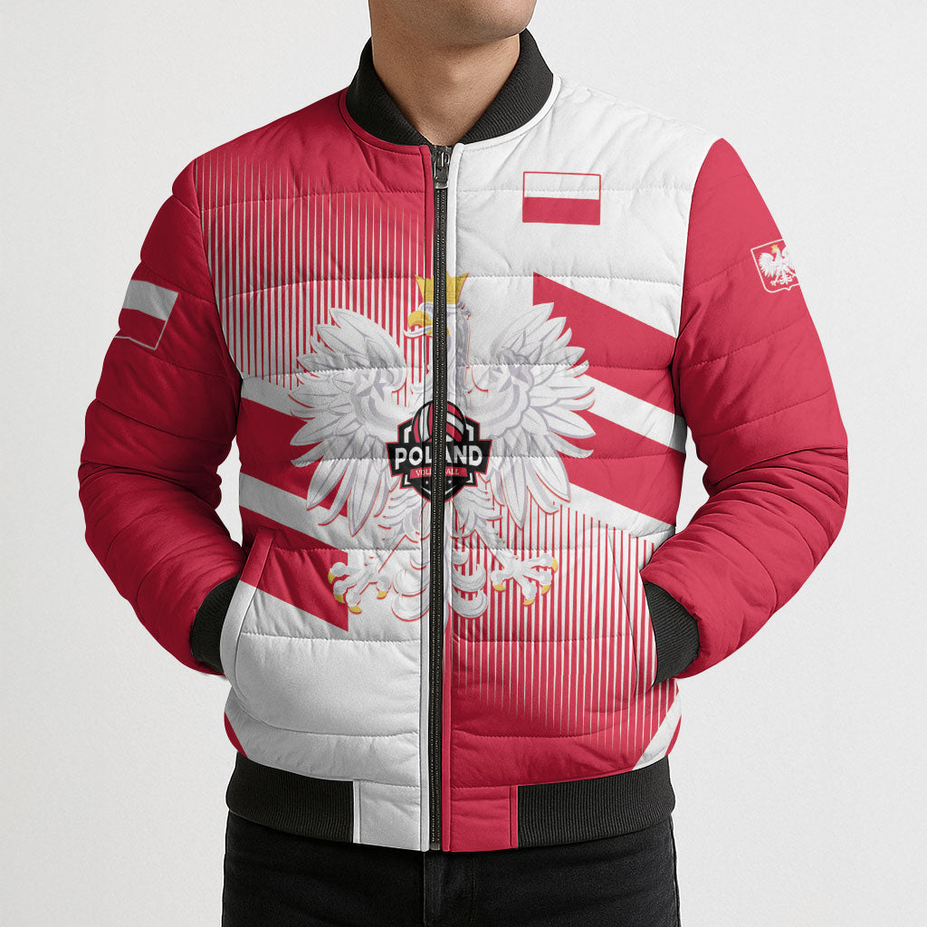 Custom Volleyball 2026 Poland 3rd Champions Bomber Puffer Jacket