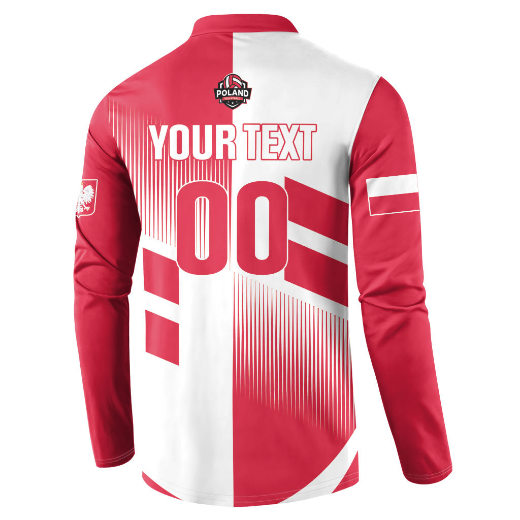 Custom Volleyball 2026 Poland 3rd Champions Button Sweatshirt