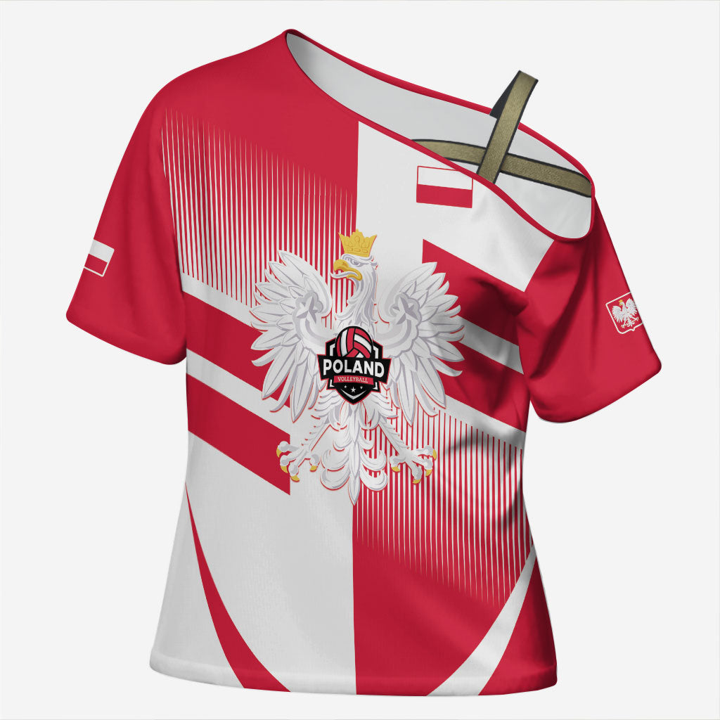 Custom Volleyball 2026 Poland 3rd Champions Cross Shoulder Shirt