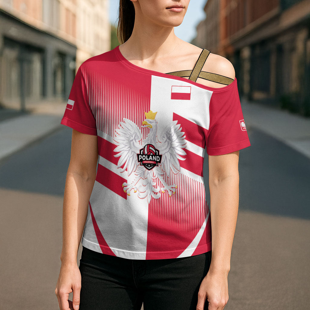 Custom Volleyball 2026 Poland 3rd Champions Cross Shoulder Shirt