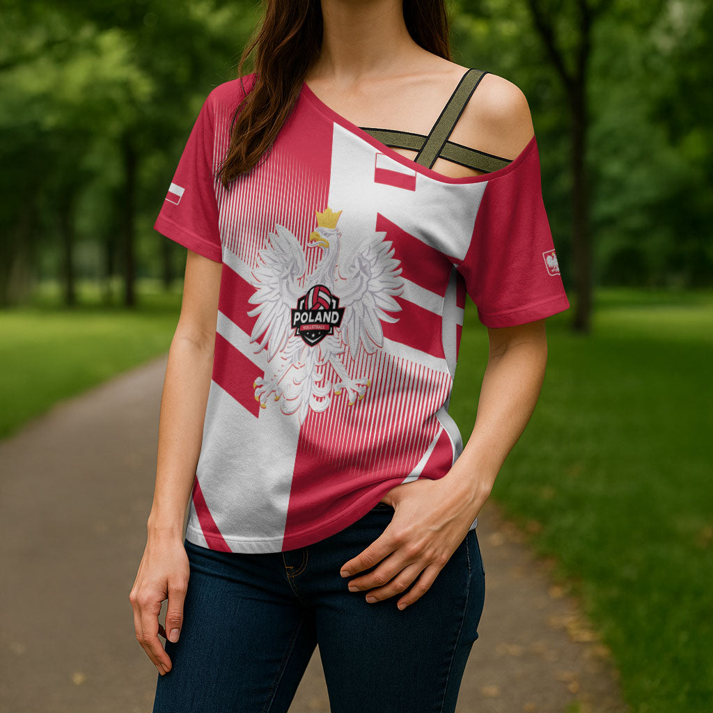 Custom Volleyball 2026 Poland 3rd Champions Cross Shoulder Shirt