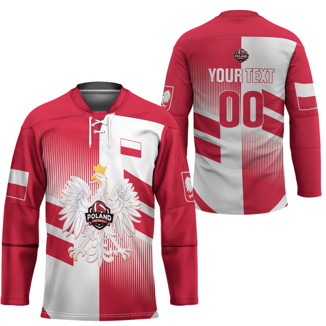 Custom Volleyball 2026 Poland 3rd Champions Hockey Jersey