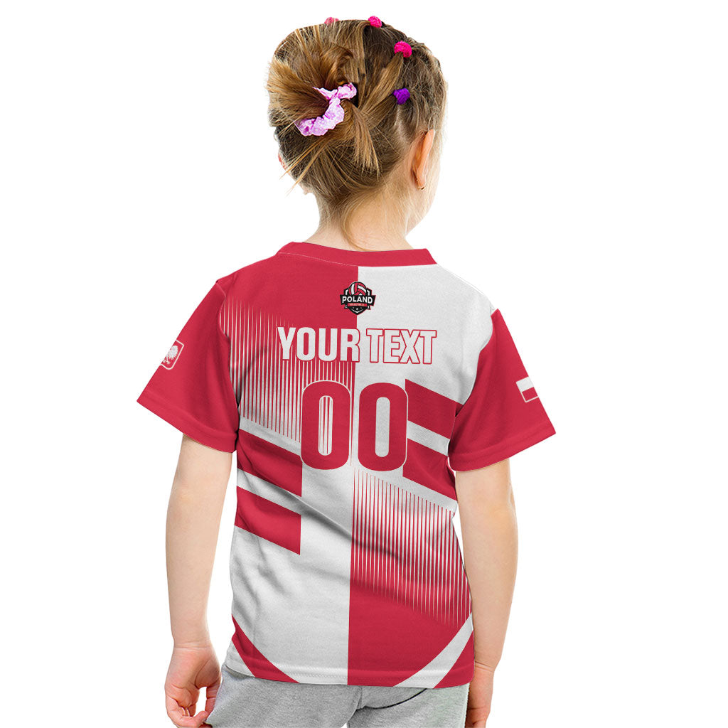 Custom Volleyball 2026 Poland 3rd Champions Kid T Shirt