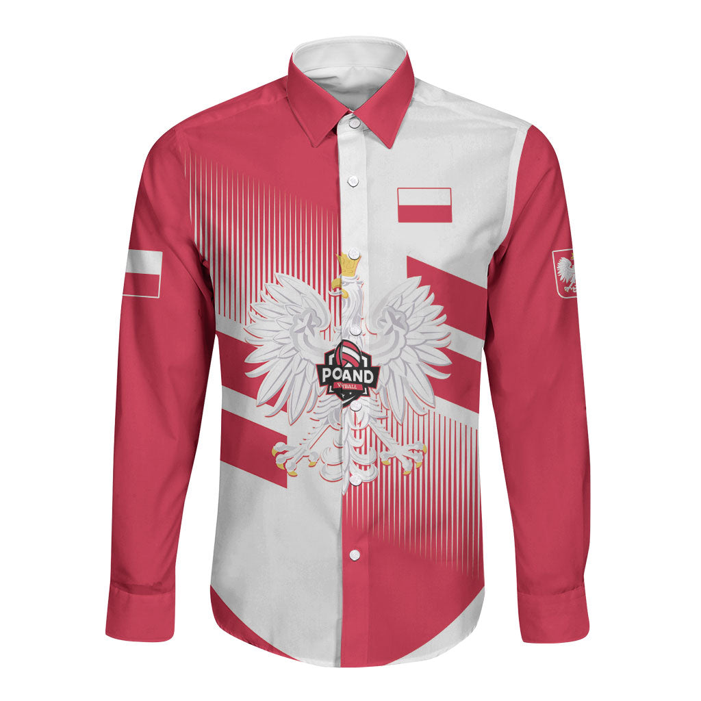 Custom Volleyball 2026 Poland 3rd Champions Long Sleeve Button Shirt