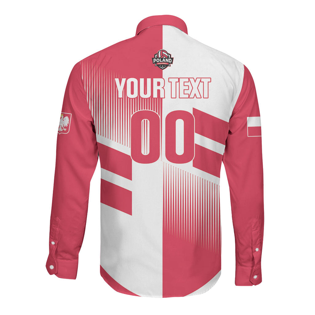 Custom Volleyball 2026 Poland 3rd Champions Long Sleeve Button Shirt