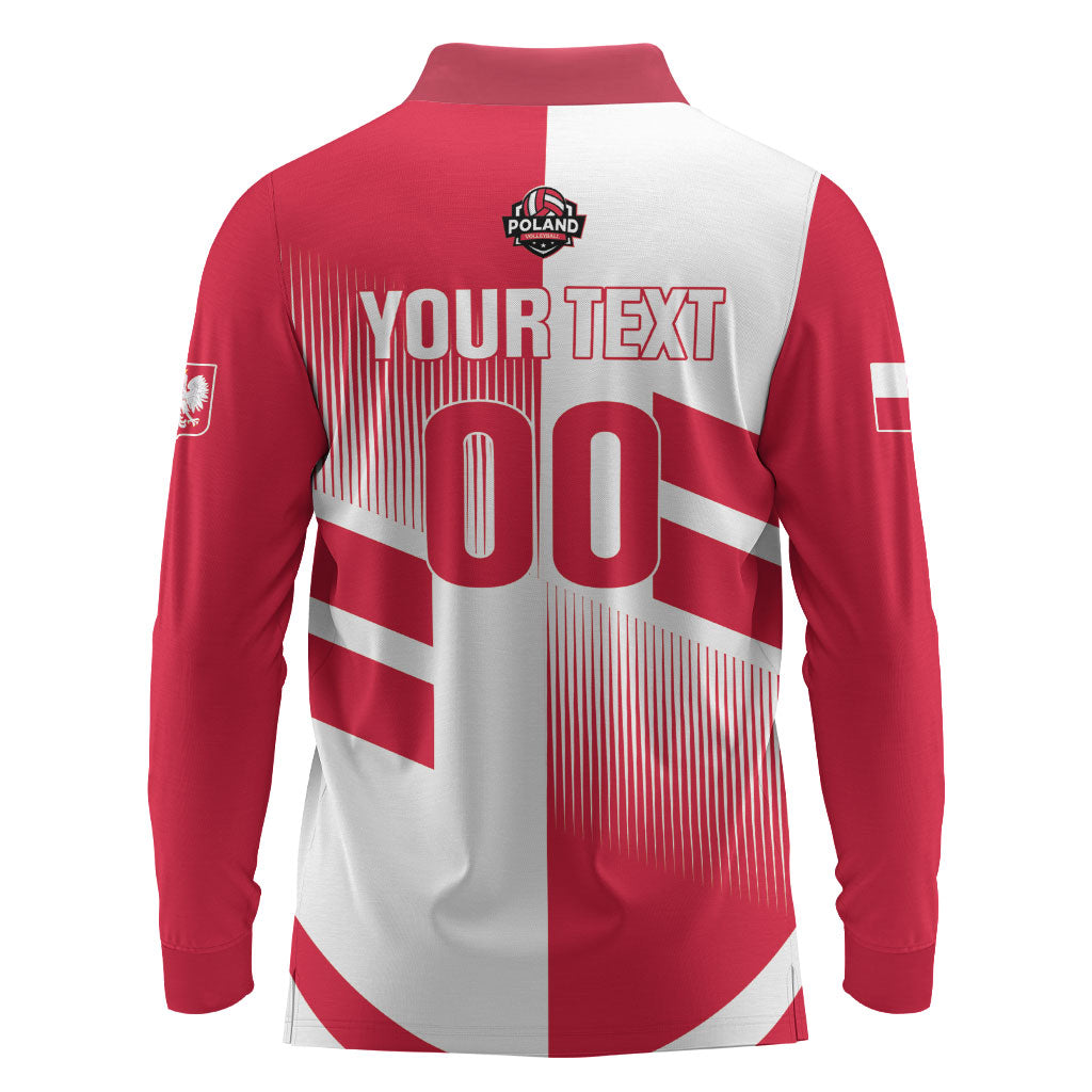 Custom Volleyball 2026 Poland 3rd Champions Long Sleeve Polo Shirt