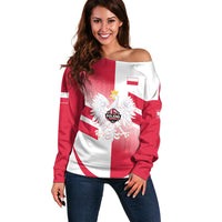 Custom Volleyball 2026 Poland 3rd Champions Off Shoulder Sweater