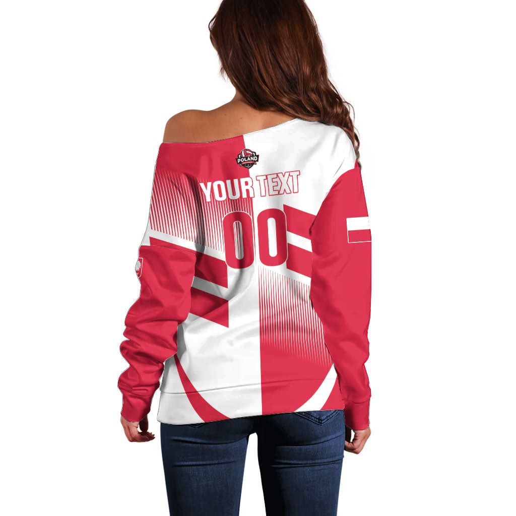 Custom Volleyball 2026 Poland 3rd Champions Off Shoulder Sweater