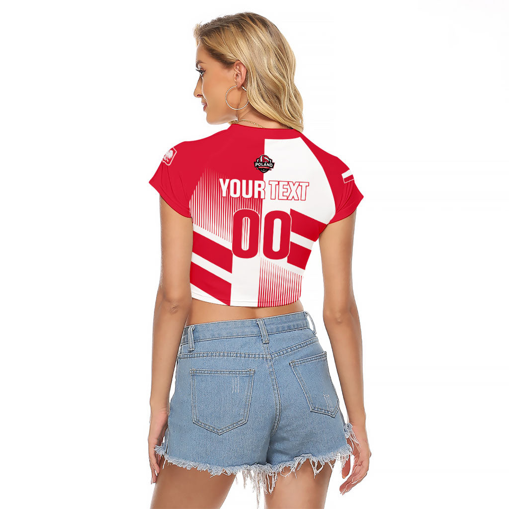 Custom Volleyball 2026 Poland 3rd Champions Raglan Cropped T Shirt