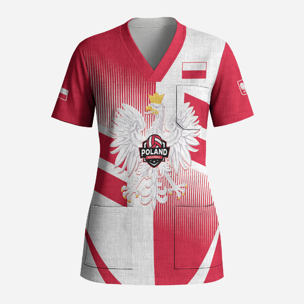 Custom Volleyball 2026 Poland 3rd Champions Scrub Top