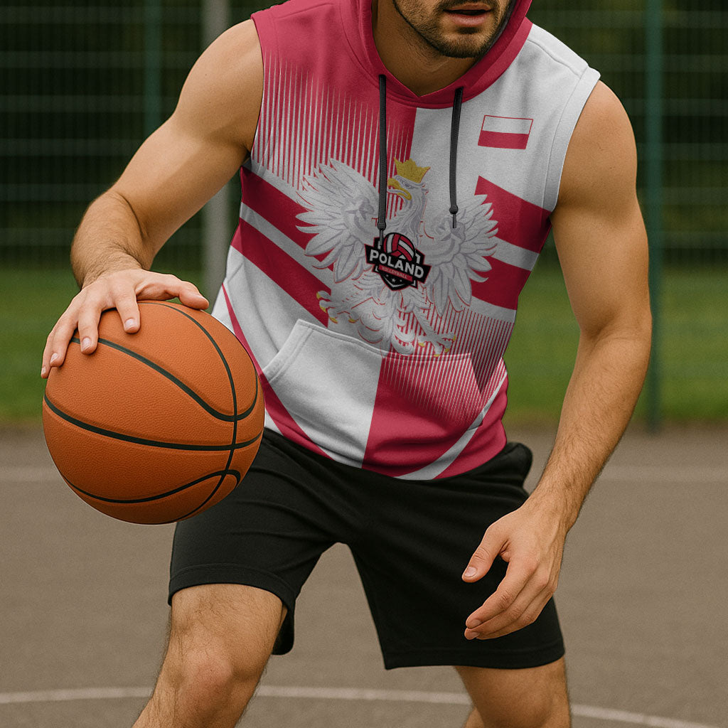 Custom Volleyball 2026 Poland 3rd Champions Sleeveless Hoodie