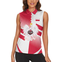 Custom Volleyball 2026 Poland 3rd Champions Women Sleeveless Polo Shirt