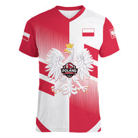 Custom Volleyball 2026 Poland 3rd Champions Women V-Neck T-Shirt