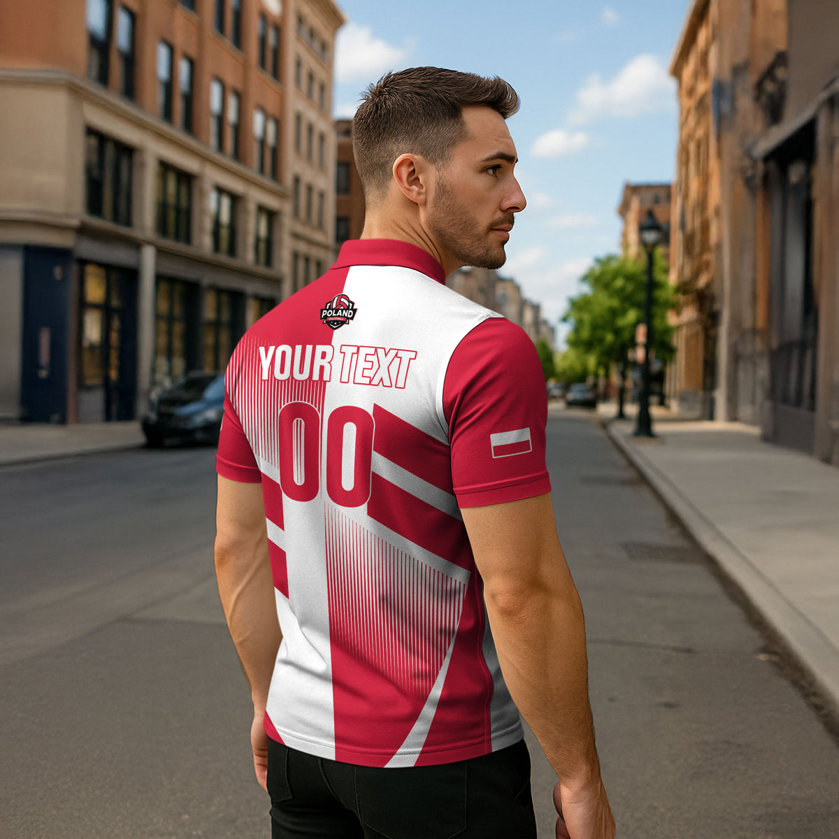 Custom Volleyball 2026 Poland 3rd Champions Zipper Polo Shirt