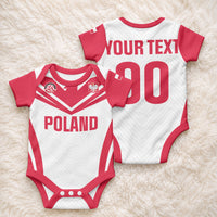 Custom Poland 2026 Volleyball Baby Onesie Polish Eagle Champions