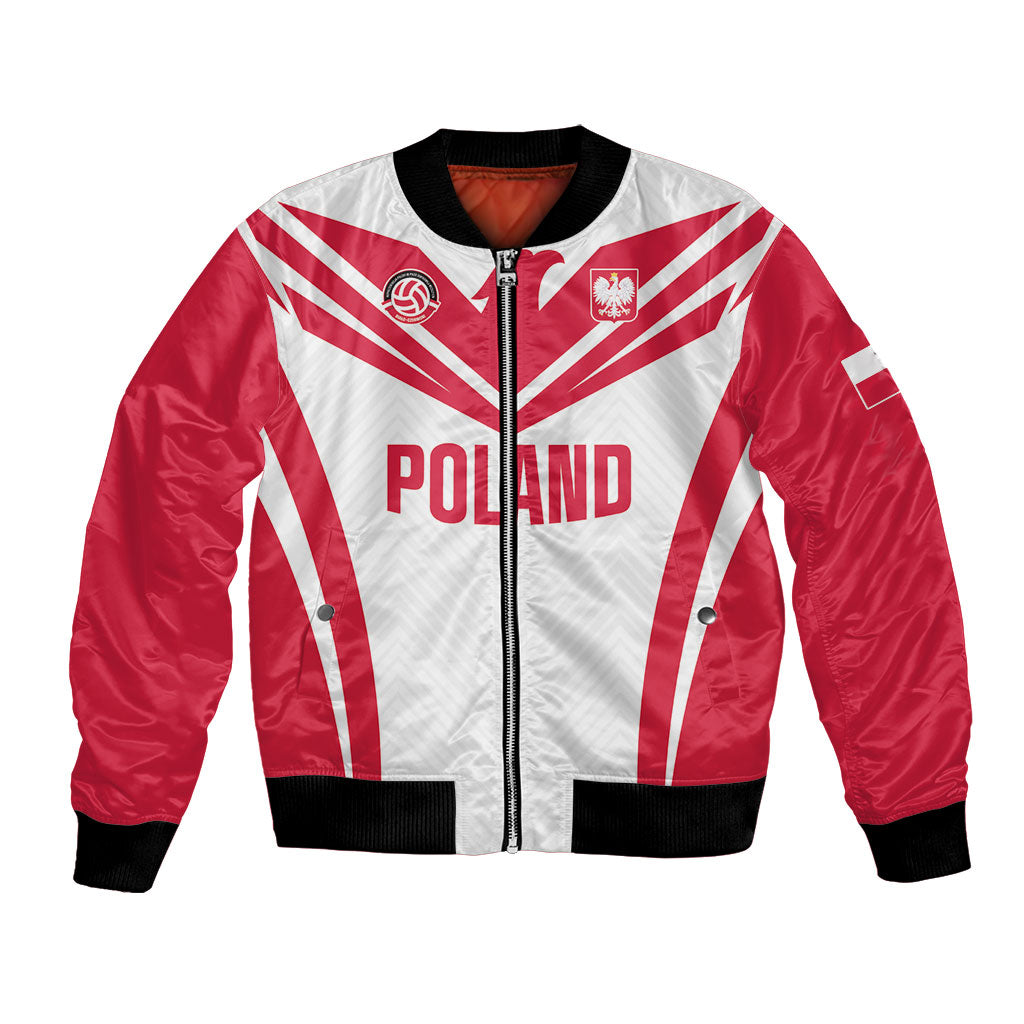 Custom Poland 2026 Volleyball Bomber Jacket Polish Eagle Champions