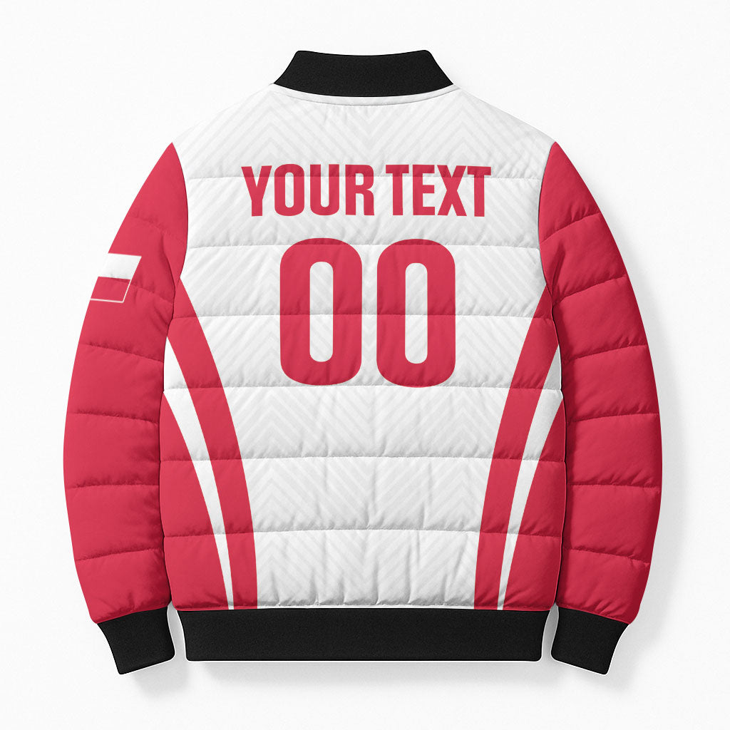 Custom Poland 2026 Volleyball Bomber Puffer Jacket Polish Eagle Champions