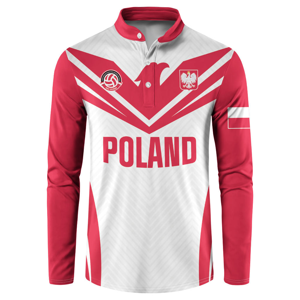 Custom Poland 2026 Volleyball Button Sweatshirt Polish Eagle Champions