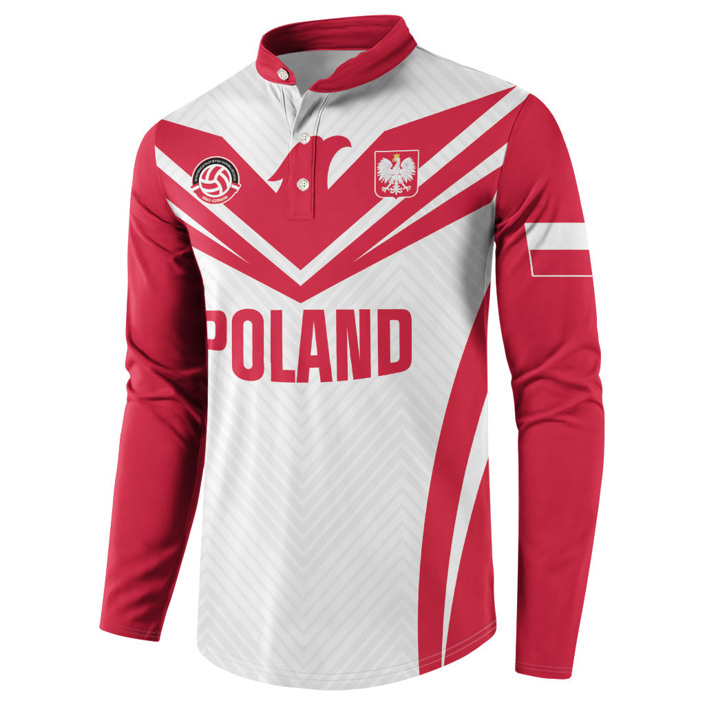 Custom Poland 2026 Volleyball Button Sweatshirt Polish Eagle Champions