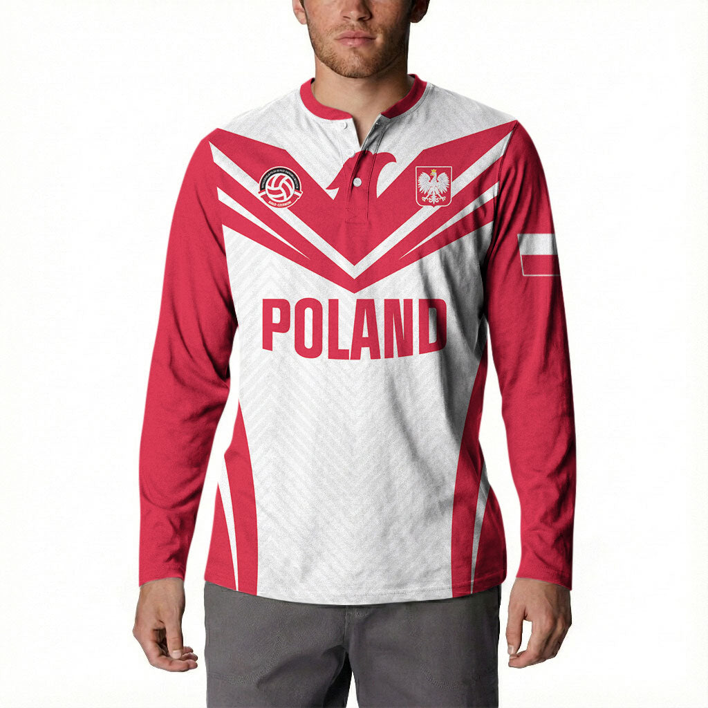 Custom Poland 2026 Volleyball Button Sweatshirt Polish Eagle Champions