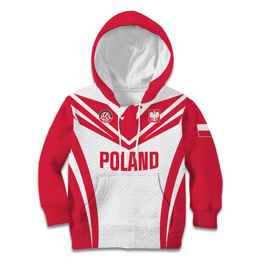 Custom Poland 2026 Volleyball Kid Hoodie Polish Eagle Champions