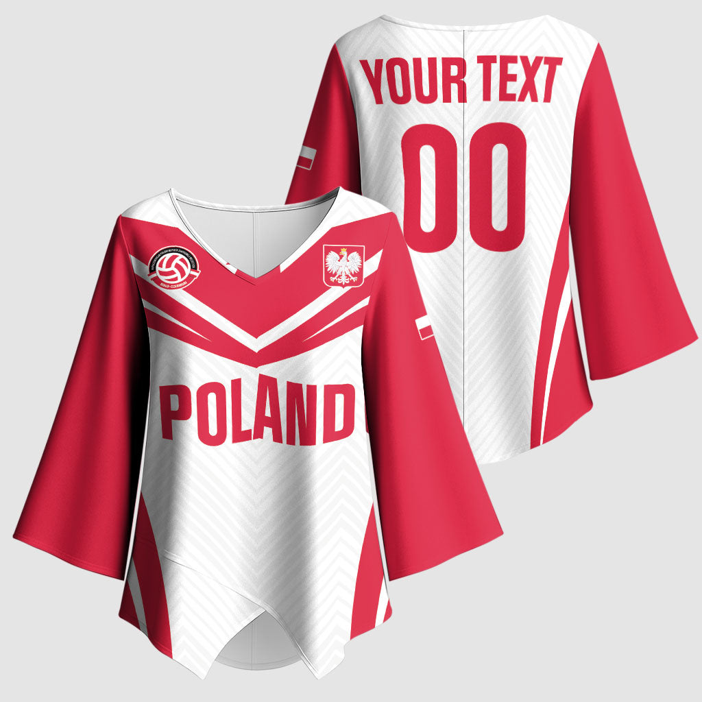 Custom Poland 2026 Volleyball Kimono Sleeve Blouse Polish Eagle Champions