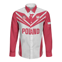 Custom Poland 2026 Volleyball Long Sleeve Button Shirt Polish Eagle Champions