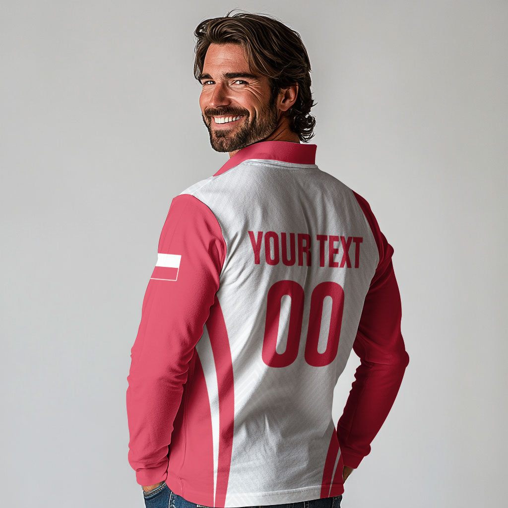 Custom Poland 2026 Volleyball Long Sleeve Polo Shirt Polish Eagle Champions
