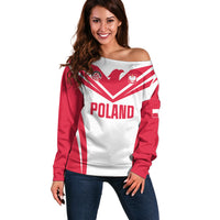 Custom Poland 2026 Volleyball Off Shoulder Sweater Polish Eagle Champions