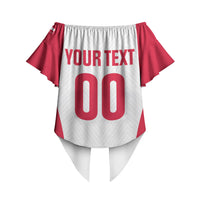 Custom Poland 2026 Volleyball Off Shoulder Wrap Waist Top Polish Eagle Champions