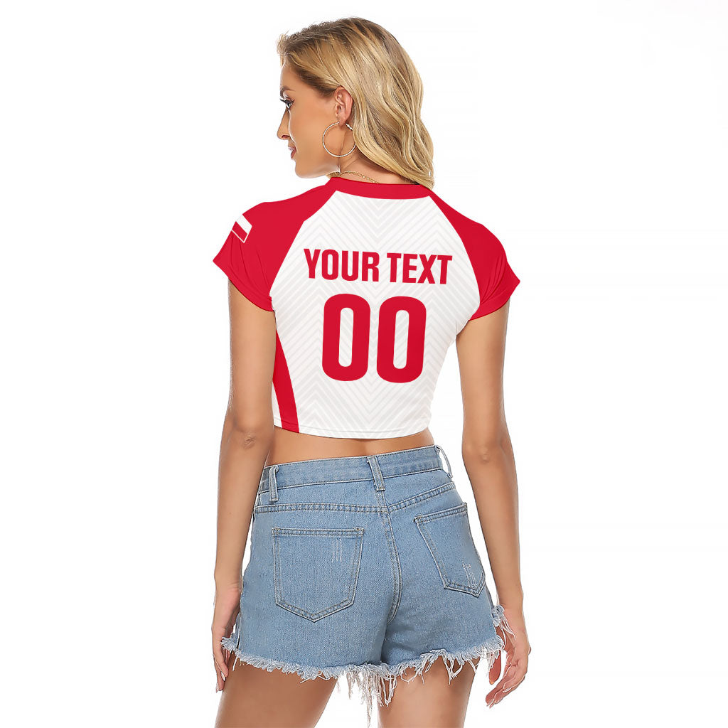 Custom Poland 2026 Volleyball Raglan Cropped T Shirt Polish Eagle Champions
