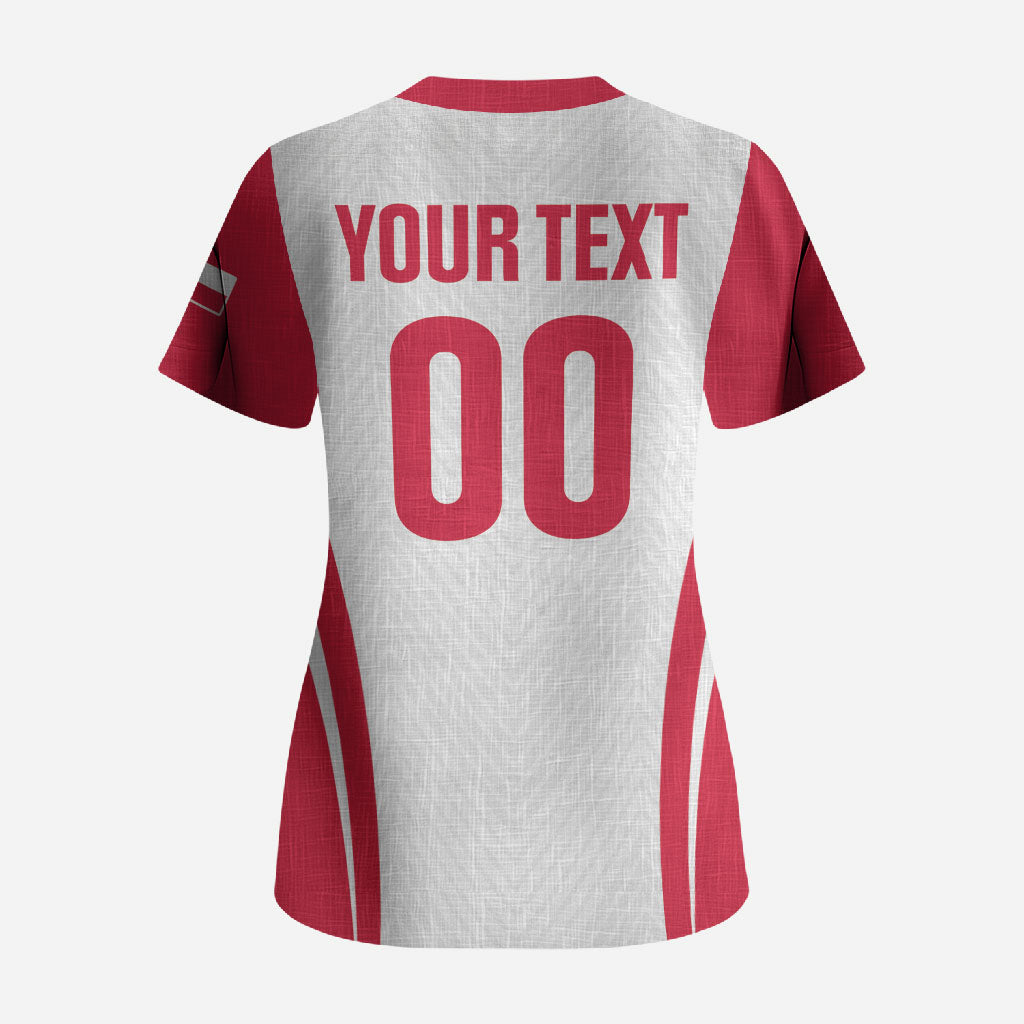 Custom Poland 2026 Volleyball Scrub Top Polish Eagle Champions