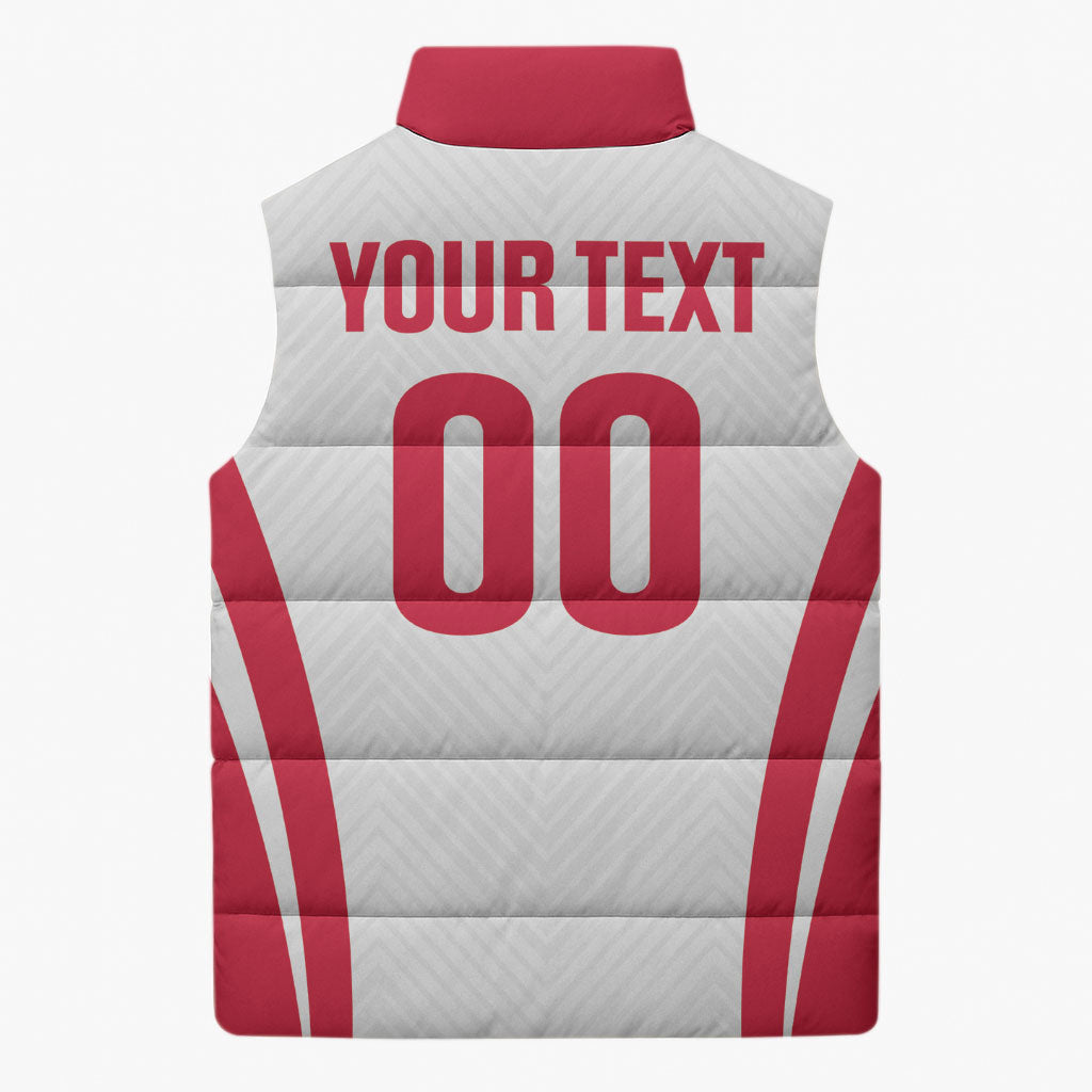 Custom Poland 2026 Volleyball Sleeveless Puffer Jacket Polish Eagle Champions