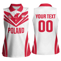 Custom Poland 2026 Volleyball Women Sleeveless Polo Shirt Polish Eagle Champions