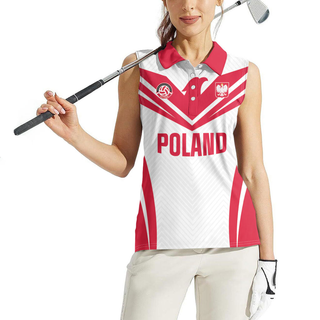 Custom Poland 2026 Volleyball Women Sleeveless Polo Shirt Polish Eagle Champions