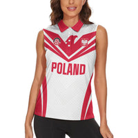 Custom Poland 2026 Volleyball Women Sleeveless Polo Shirt Polish Eagle Champions