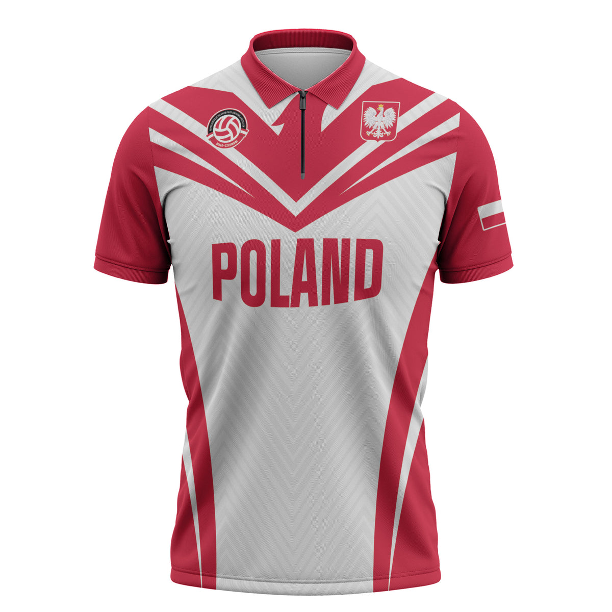 Custom Poland 2026 Volleyball Zipper Polo Shirt Polish Eagle Champions