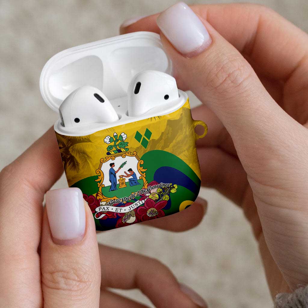 Saint Vincent and the Grenadines AirPods Case Cannonball Flower Tropical Style - Wonder Print Shop