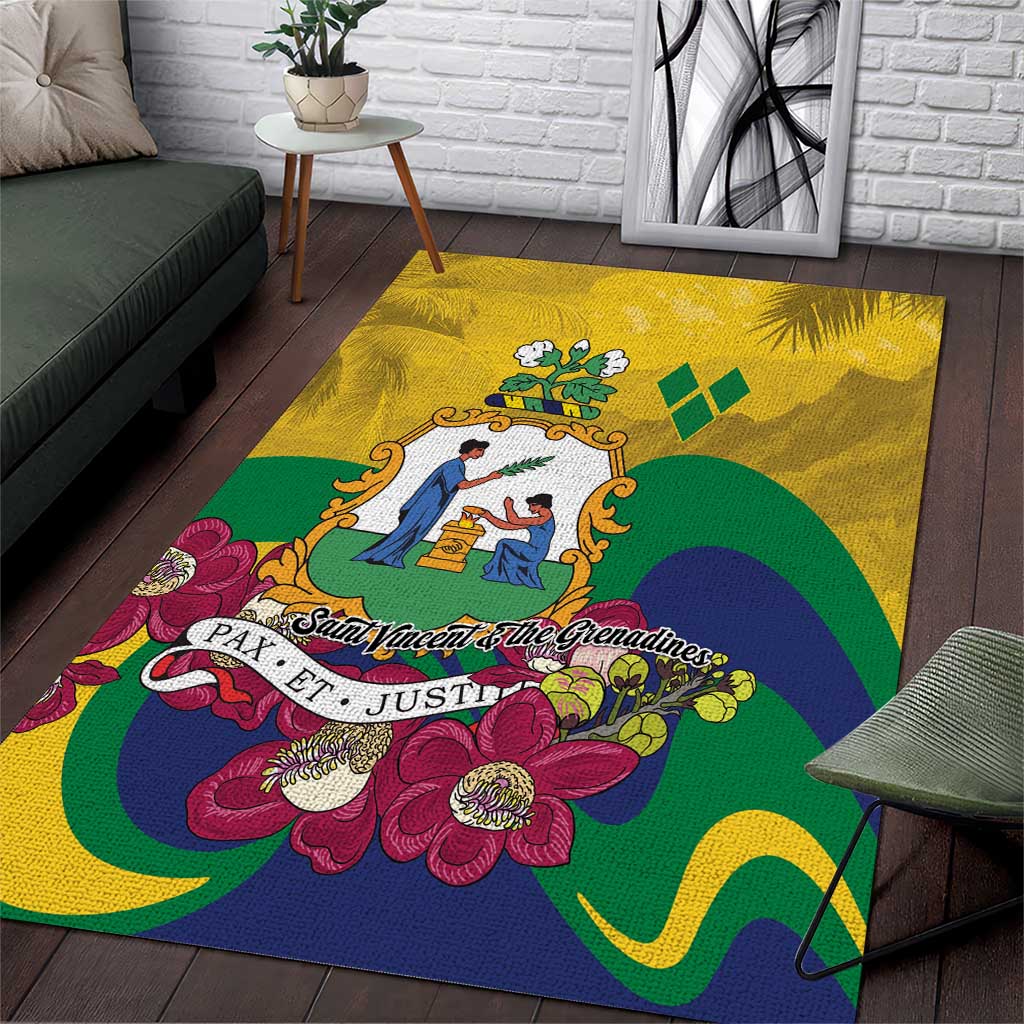 Saint Vincent and the Grenadines Area Rug Cannonball Flower Tropical Style - Wonder Print Shop
